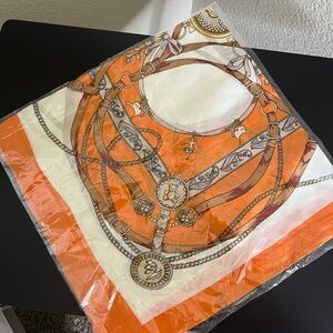 Orange and White Women's Scarf